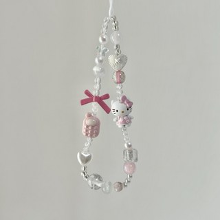 [헬로키티 스트랩] 산리오 열쇠고리 키링 키링인형 폰고리 휴대폰고리 백참 가방고리 폰꾸 미니키링 핸드폰스트랩 폰스트랩, 휴대폰 키티, 1개