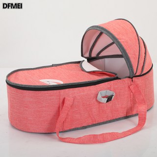 DFMEI 嬰兒多功能便攜手提式車用牀中牀寶寶外出新生兒搖籃睡籃, 粉紅色高配