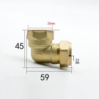 동링직 동파이프 연결 배관 자재 BSP 암 황동 엘보 압축 피팅 유니온 커넥터 물 가스 연료 OD 22mm x 34 인치, 1개