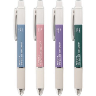 아이코닉 스무딩 3색 볼펜 0.38mm, INDIBLUE + PINK + PURPLE + GREEN, 4개