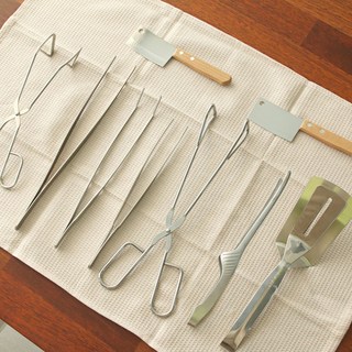 [요리하는남자들] 코보 다용도 스텐 주방집게 8종 삼각가위형주방집게 핀셋집게 미니도끼칼 304스텐양면뒤집개 스테이크 두꺼운 고기집게, 핀셋집게 27cm - 무광, 1개