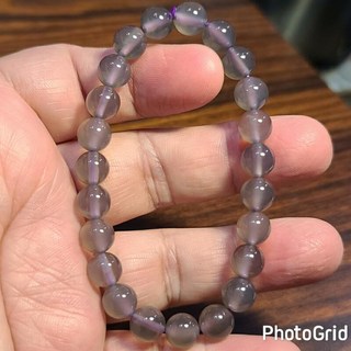 晶寶水晶 紫玉髓手鍊手環手珠，天然晶石，6mm/8mm，穩定心緒，提升魅力#C305, 1個, 8mm