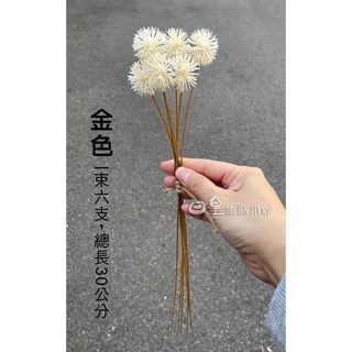 日皇仿真花束小刺球花束，拍照道具、婚禮佈置、房間擺飾現貨供應, 白色一束(六支), 1個