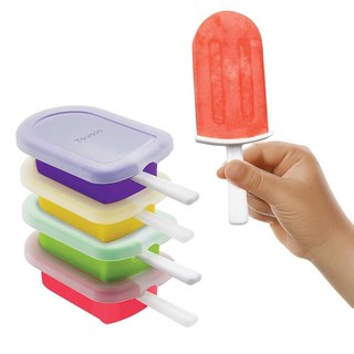 Tovolo 트럭 아이스 캔디 몰드 4개 팩 아동용 스틱 포함 쌓을 수 있는 건설 차량 모양 냉동 간식 BPA 프리 식기 세척기 사용 가능 아이스 캔디용 트럭 몰드, 클래식