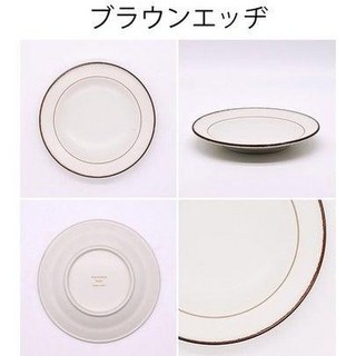 日本美濃燒典雅線條陶瓷圓盤 灰色/白色甜點盤 日本製瓷器餐盤, 白色, 1個