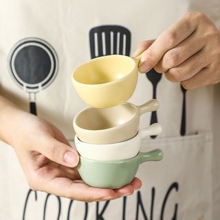 調味碟 醬料碟 蘸料碟 ins風迷你陶瓷小碗 帶把手柄 餃子醬油醋碟, 1個, 把手蘸料碟5個裝,隨機顏色PP材料