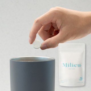 밀리유 텀블러 클리너 세제 발포 클리너 커피포트 전기포트 세척, 90개, 4g