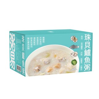 粥易 珠貝金鯧魚粥 即食粥料理包 台灣米, 400g, 7個