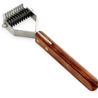 MADAN 마단코트킹 Coat King M110Y 좁은폭 엉킴제거빗 칼빗 대형견털관리 강아지털관리 모량많은견 털관리 고양이 털관리, 나무손잡이, 1개