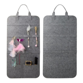 똥고냥 고양이 장난감 낚시대 보관함 걸이형 거치대, 그레이, 2개