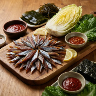 바른산지 포항 구룡포 햇 과메기 야채풀세트, 1세트, 과메기 10미(20쪽)+야채세트