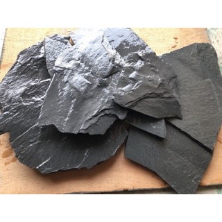 造景石頭 黑板岩 頁岩 亂片 1kg 水族造景石材 水草造景 DIY裝飾, 1個