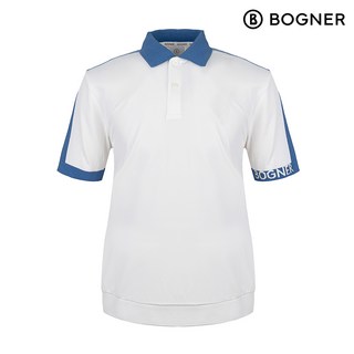 [보그너] 남성 니트믹스 반팔 티셔츠 BLUE