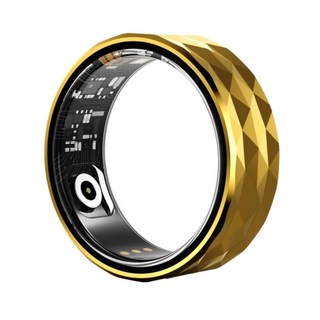 KGG R12시리즈 스마트링 스테인레스 스틸바디 심박수 산소포화도 수면품질 운동데이터 측정 스마트폰APP연동 IP68방수, 골드