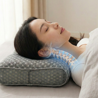 에클라 경추 목 베개, 2개, 그레이