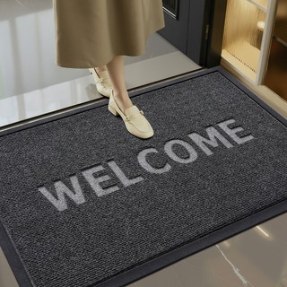DEXI 1개 바닥 출입구 현관매트 웰컴 현관 미끄럼방지매트 그레이 현관 발매트 먼지 제거 논슬립, Grey