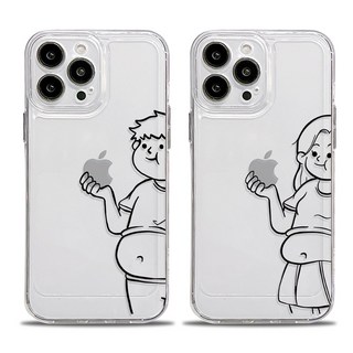 사과 먹는 소년 소녀 아이폰 케이스