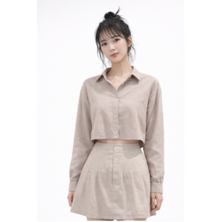 【睿依女裝RYI】日系氣質短版襯衫 輕薄透氣亞麻罩衫