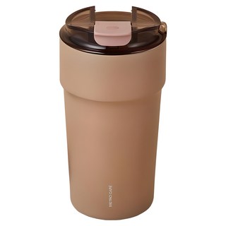 LocknLock 樂扣樂扣 Metro Cafe陶瓷塗層杯, 1個, 可可棕(摩卡咖啡), 500ml