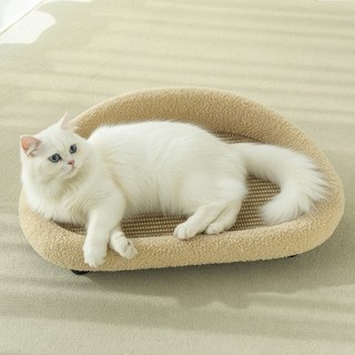 젠클로 고양이 방석 스크래쳐 소파 침대, 베이지, 1개