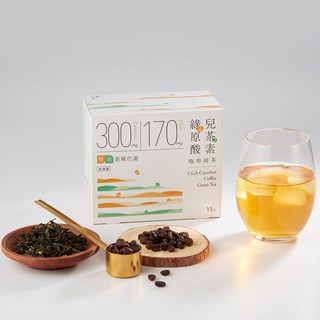 【Teascovery 發現茶】綠原酸兒茶素咖啡綠茶 15入/盒 2入組, 11g, 1箱, 15個裝