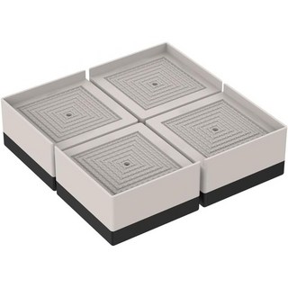 L자형 세탁기 냉장고 건조기 받침대 방진 고무 높이조절 가구 다리 보호발, 화이트, 4개