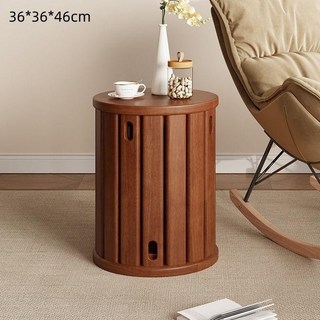 實木圓凳 疊放收納凳 茶几邊几 餐桌椅 47cm 高, 1個, 【四合一】經典胡桃色, 經典胡桃色