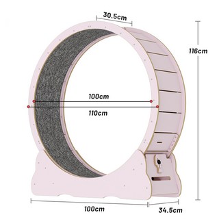 Hengcang고양이 러닝머신 높은 섬유 다채로운 고양이 러닝 휠 소음 감소 침묵 피트니스 휠 인터넷 연예인고양이 런웨이, 핑크색, 1개