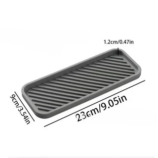 1개 주방 실리콘 싱크대 홀더 비누 디스펜서 카운터탑 트레이 욕실 샤워 샴푸 병 보관 배수 패드, 02 grey