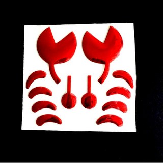 螃蟹造型車貼 創意汽車特色LOGO貼紙 立體個性貼飾 車用防水裝飾貼 可愛風格車身貼紙, 螃蟹 (紅色), 1個