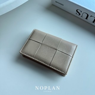 No Plan 韓國小羊皮編織小卡包 錢包 卡夾零錢包 小錢包 真皮錢包 兩色 韓國錢包 卡片包
