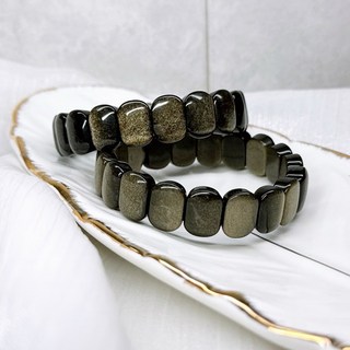 頂級滿版冰種金曜石手排 太陽金曜閃光手飾品