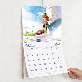 2025 클래식 김지혁 일러스트 벽걸이 달력 인테리어, 단품