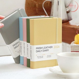 랄라온 2026 프리즘 레더 데일리다이어리 B6 사무실다이어리, 워터멜로우
