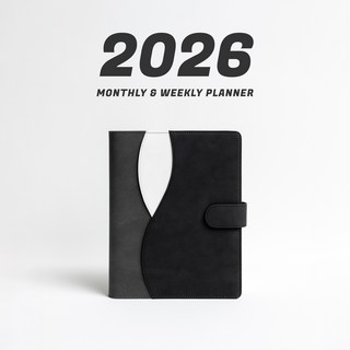 WAVY 프리미엄 6공 비즈니스 2026년 날짜형 다이어리, 챠콜 블랙 (날짜형)