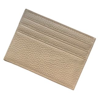 MINA 真皮卡片夾 素色卡片收納夾 牛皮卡夾 杏色