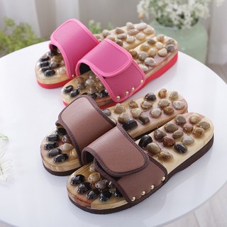 【台灣爆火】日式 足底保健 鵝卵石按摩拖鞋 穴位足療鞋 按摩鞋 男女 鵝卵石按摩拖鞋 腳底穴位按摩鞋 足療鞋 居家涼拖, 咖啡,43-44