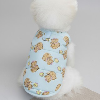 해피펫밀리 웜테디 패딩조끼, 1개, 스카이