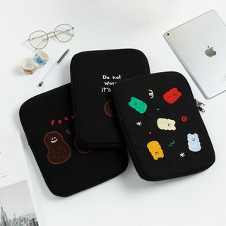新款可愛刺繡筆記本電腦包，防撞平板iPad包，加絨內膽，適用11寸/13寸筆記本電腦, 小熊電腦包,11寸, 1個