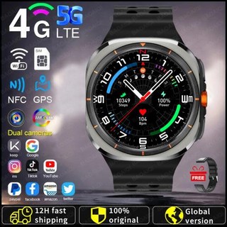 Watch 7 Ultra 스마트 워치 남성 화상 통화 스마트워치 4G5G SIM 카드 GPS 와이파이 회전 카메라 글로벌 통화 삼성 구글 맵, 6)Leather black