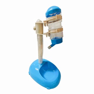 可調兩用飲水器 貓 狗 可調式 旋轉 直立 兩用 飲水器 餵食器 食盆 小型犬貓 滾珠 不濕嘴 輕便 現貨, 藍, 1個