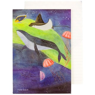 conifer 綠的事務 柔伊插畫Ⅳ 膠裝易撕筆記/學生薄本筆記本 3925-27 25K 橫線款, 3本, 深海樂章