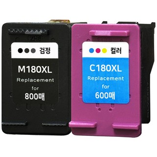 삼성 INK-M180 INK-C180 XL 3배용량 세트 SL-J1660 SL-J1663 SL-J1665 SL-J1770FW 호환잉크, 1세트