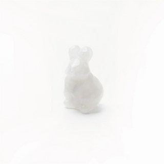 Montagne USAGI 平安兔 白玉公仔，可愛造型，觸感柔軟，安全無毒材質，居家擺飾，送禮首選, 1個, 快樂鼠尾草