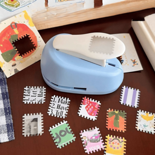 콩과잭나무 우표 모양 종이 펀치 펀칭기, 1개