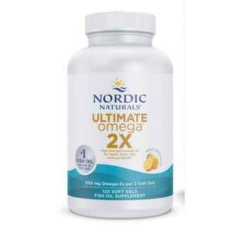 Nordic Naturals Ultimate Omega 2X Lemon 노르딕네츄럴스 2배 얼티메이트 오메가3 1075mg EPA DHA 함유 레몬 맛 120정, 1개