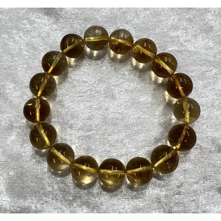 天然黃水晶手珠，珠徑約12mm
