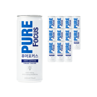퓨어포커스 제로카페인 에너지 드링크 음료 12개, 240ml
