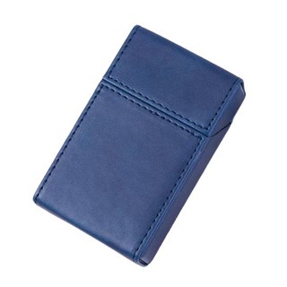 精緻皮革煙盒 時尚便攜香菸收納盒 皮革材質, 藍色-粗支, 1個