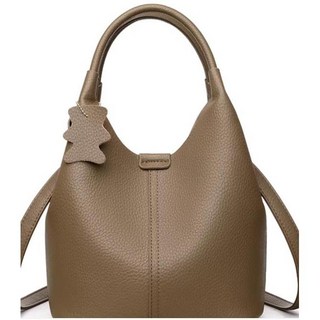 真皮牛皮中年女包媽媽包，單肩斜挎包，中老年媽媽包, 酒紅色